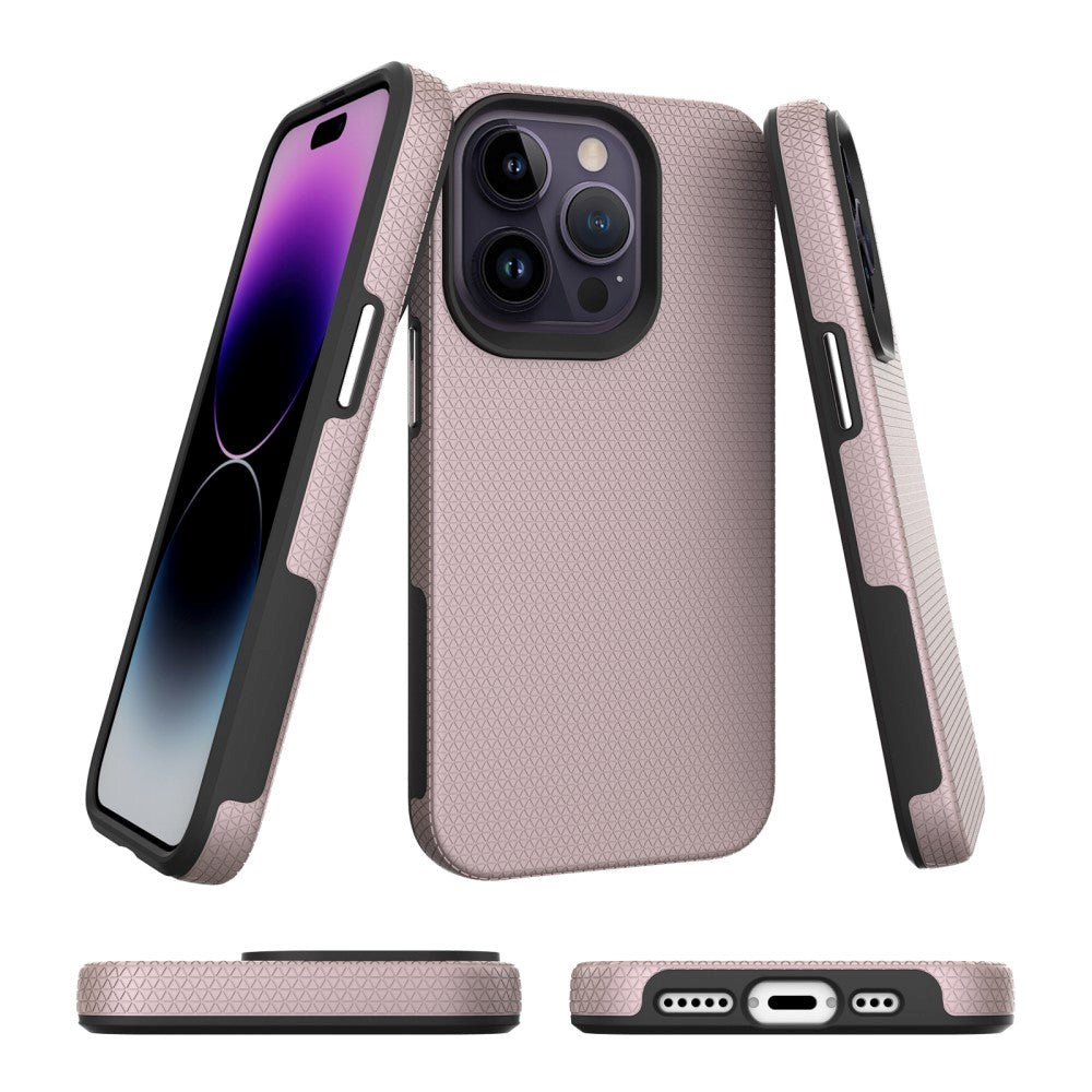 iPhone 15 Pro Max Shockproof Plastic Case - Rose Gold