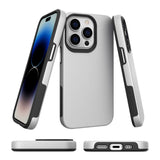 iPhone 15 Pro Max Shockproof Plastic Case - Silver