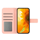 iPhone 15 Wallet Case w. Strap - Sunflower Engraving - Light Pink