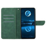 iPhone 15 Leather Case with Wallet and Strap - Green