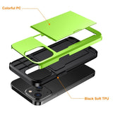 iPhone 15 Hybrid Tough Case w. Card Holder - Green