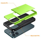 iPhone 15 Pro Max Hybrid Tough Case w. Card Holder - Green