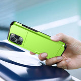 iPhone 15 Pro Max Hybrid Tough Case w. Card Holder - Green