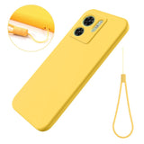 Motorola Edge 40 Liquid Silicone Case w. Strap - Yellow