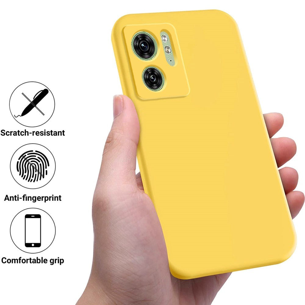 Motorola Edge 40 Liquid Silicone Case w. Strap - Yellow