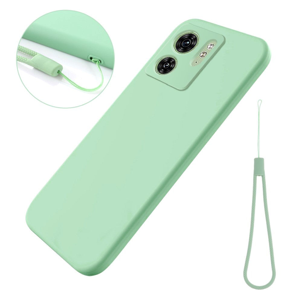 Motorola Edge 40 Liquid Silicone Case w. Strap - Green