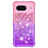 Google Pixel 8 Transparent Glitter Case - Pink / Purple