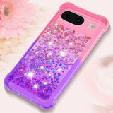 Google Pixel 8 Transparent Glitter Case - Pink / Purple