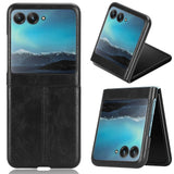 Motorola Razr 40 Ultra Stitch Leather Case - Black