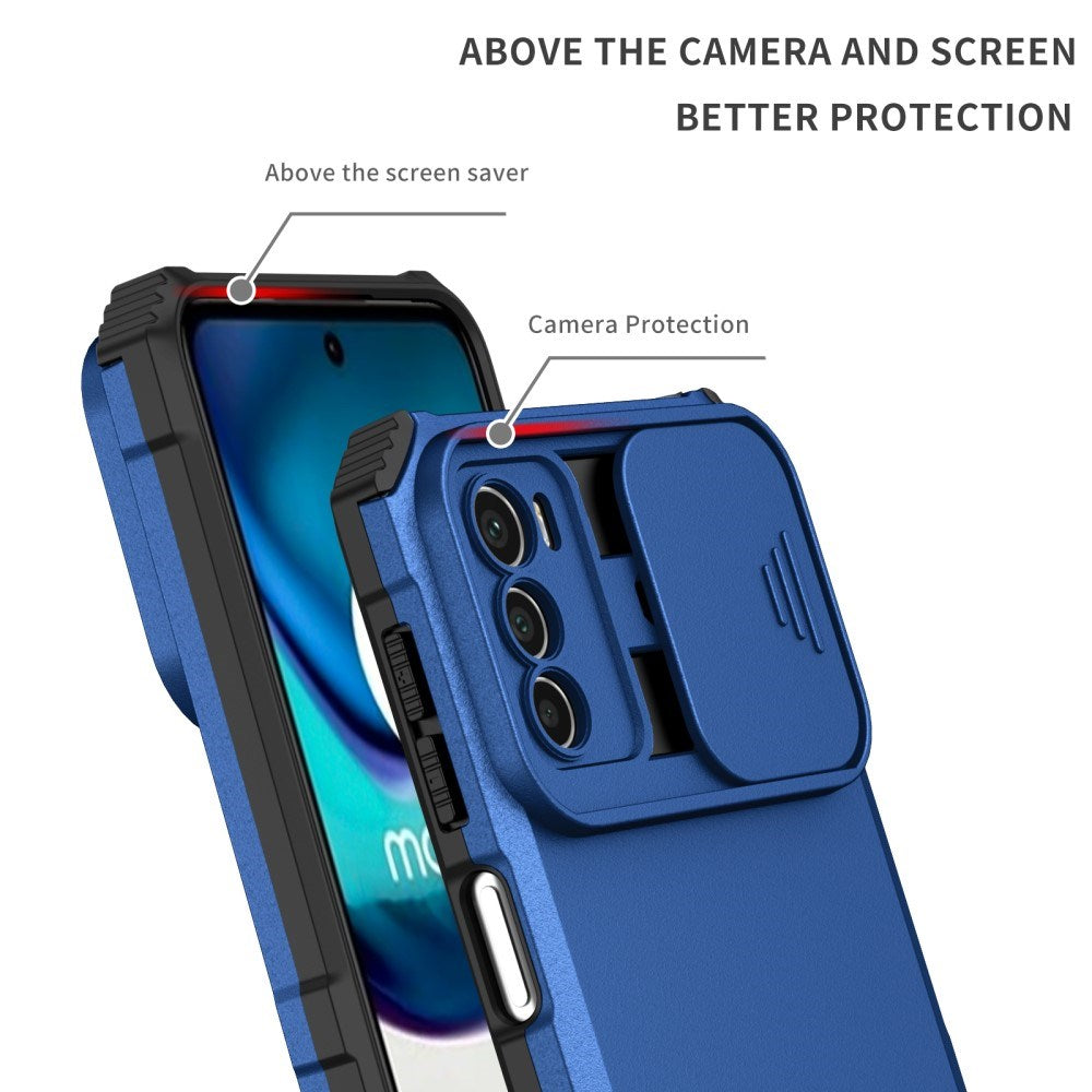 EIDERWOOD Motorola Moto G42 Tough Case w. Kickstand & Cam Slider - Blue