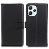 Xiaomi Redmi 12 (4G) / 12 (5G) / Poco M6 Pro (5G) Leather Wallet Case & Kickstand - Black