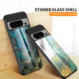 Google Pixel 8 Pro Plastic Case w. Glass Back - Black Marble