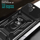 iPhone 15 Tough Case w. Magnetic Kickstand & Cam Slider - Black