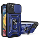 iPhone 15 Tough Case w. Magnetic Kickstand & Cam Slider - Blue