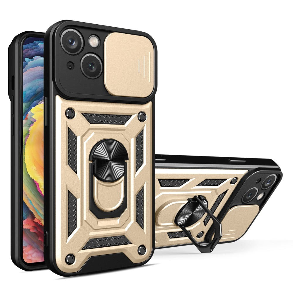 iPhone 15 Tough Case w. Magnetic Kickstand & Cam Slider - Gold