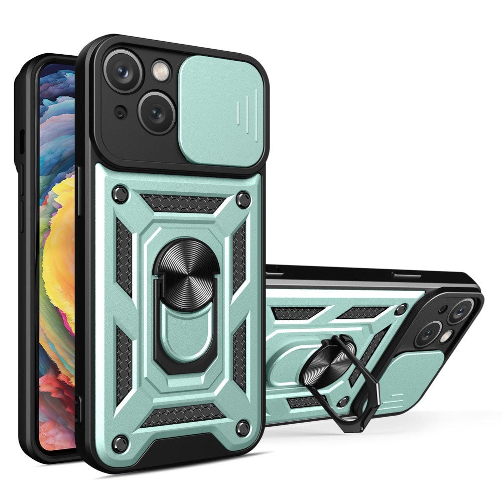 iPhone 15 Plus Tough Case w. Magnetic Kickstand & Cam Slider - Green