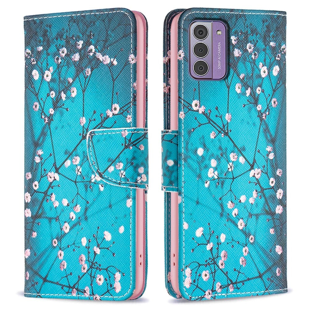 Nokia G42 Leather Case w. Wallet - Flowering