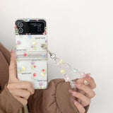 Samsung Galaxy Z Flip3 (5G) Hard Plastic Case w. Pearl Chain - "Have A Nice Day"