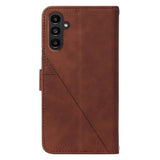 Samsung Galaxy S23 FE Leather Flip Cover with Wallet and Shoulder Strap - Brown