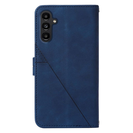 Samsung Galaxy S23 FE Leather Flip Cover with Wallet and Shoulder Strap - Dark Blue