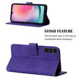 Samsung Galaxy S23 FE Leather Flip Cover with Wallet and Shoulder Strap - Purple