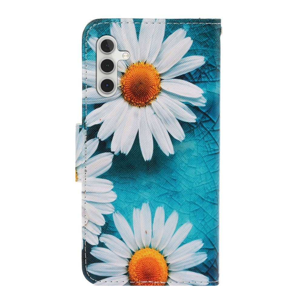 Samsung Galaxy S23 FE Artificial Leather Flip Case with Strap & Wallet - Daisies