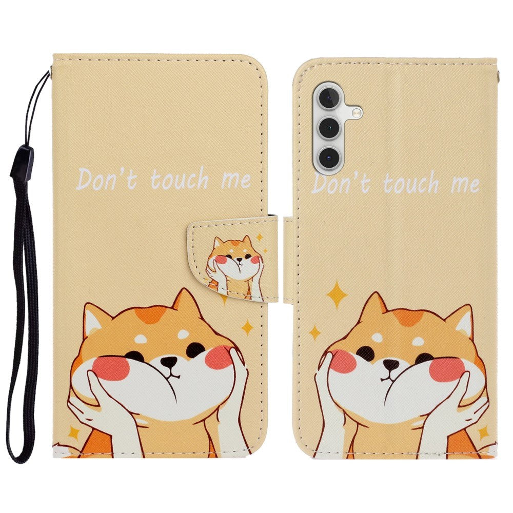 Samsung Galaxy S23 FE Artificial Leather Flip Case with Strap & Purse - "Don't Touch Me"