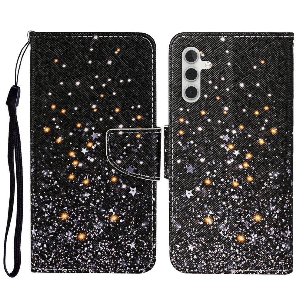 Samsung Galaxy S23 FE Artificial Leather Flip Case with Strap & Purse - Stars