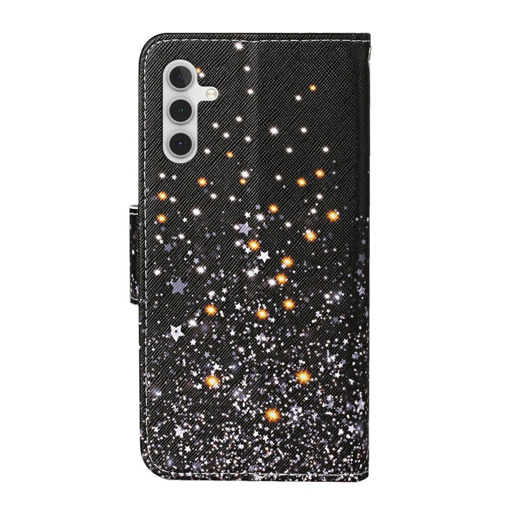 Samsung Galaxy S23 FE Artificial Leather Flip Case with Strap & Purse - Stars