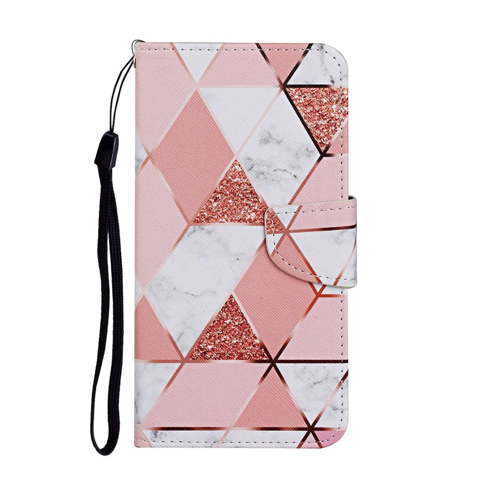 Samsung Galaxy S23 FE Artificial Leather Flip Case with Strap & Purse - Marble Pattern