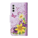 Samsung Galaxy S23 FE Artificial Leather Flip Case with Strap & Purse - Flowers