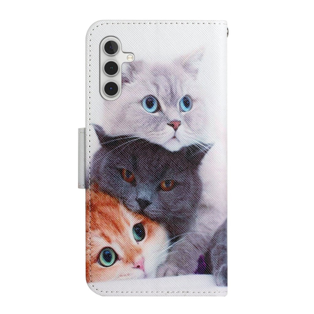 Samsung Galaxy S23 FE Artificial Leather Flip Case with Strap & Purse - Cats