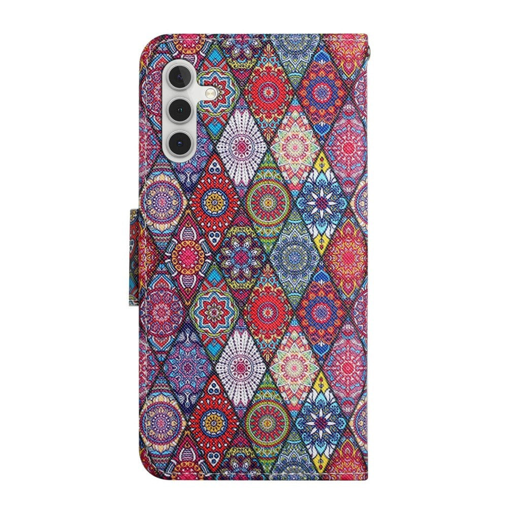 Samsung Galaxy S23 FE Artificial Leather Flip Case with Strap & Purse - Kaleidoscope