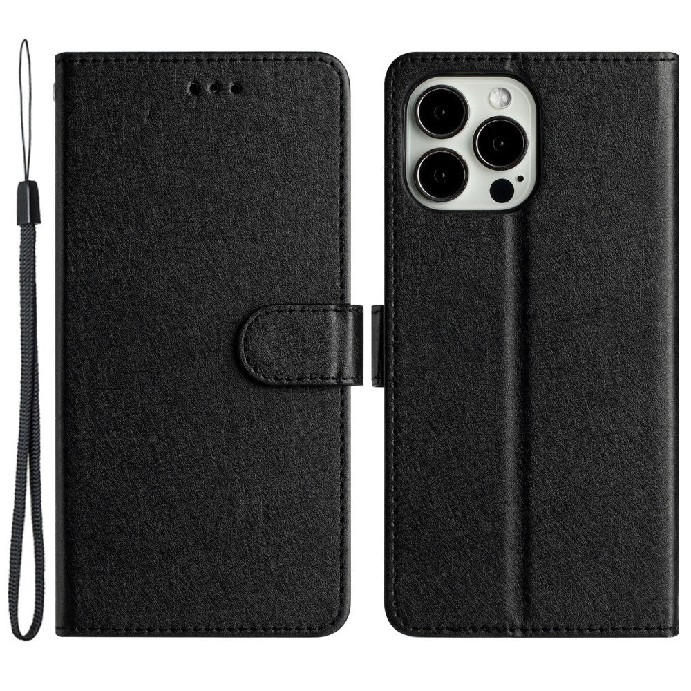 EIDERWOOD iPhone 12 Pro Max Faux Leather Case with Wallet & Strap - Black