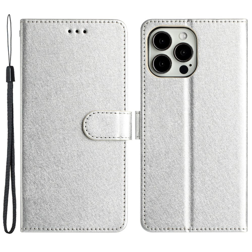 EIDERWOOD iPhone 12 Pro Max Faux Leather Case with Wallet & Strap - Silver
