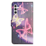 Samsung Galaxy A25 (5G) Leather Case w. Wallet & Stand Function - Glittering Butterflies