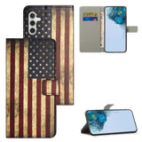 Samsung Galaxy A25 (5G) Leather Case w. Wallet & Stand Function - American Flag