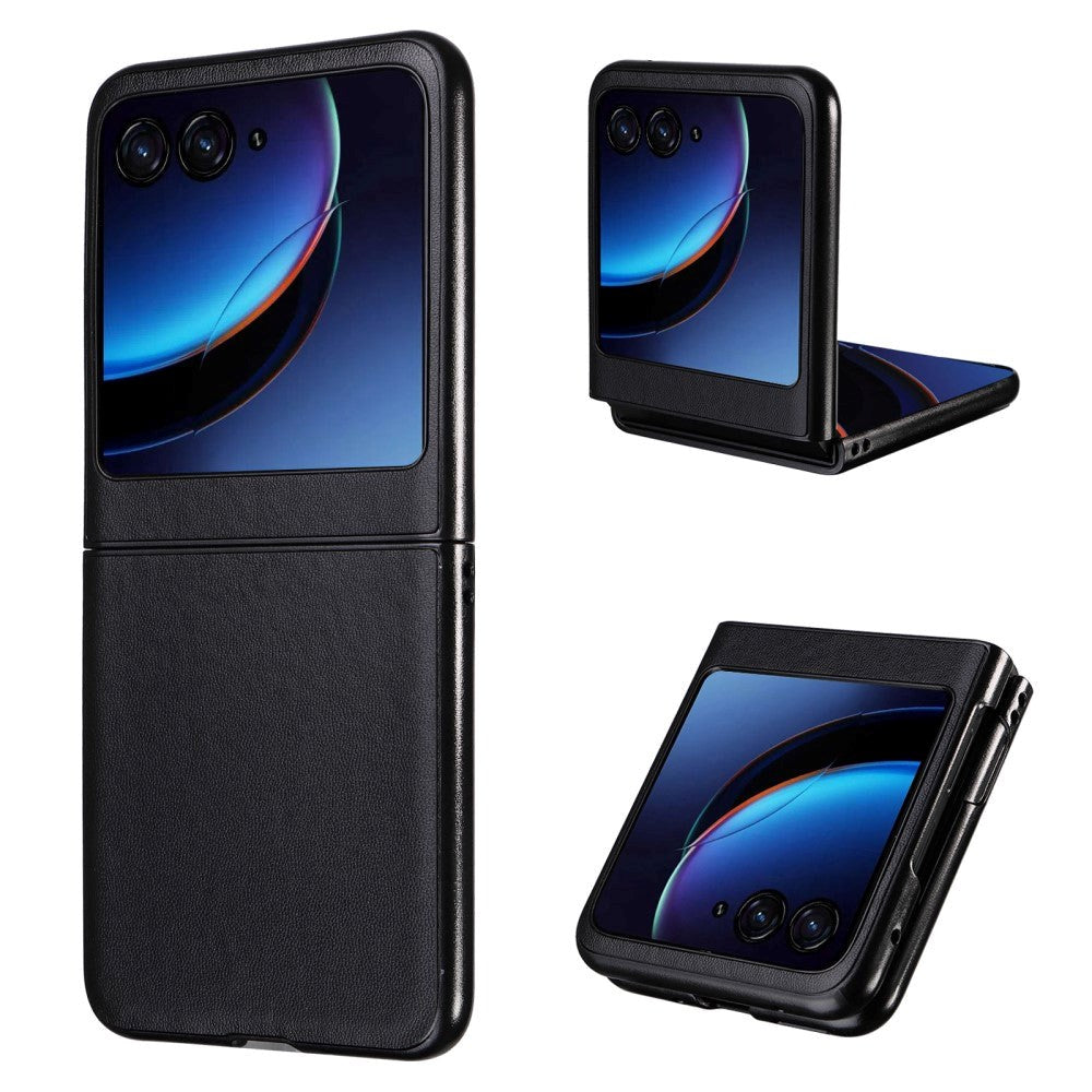 Motorola Razr 40 Ultra Slim Leather Case - Black