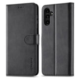 EIDERWOOD Samsung Galaxy S23 FE Faux Leather Flip Case with Stand & Wallet - Black