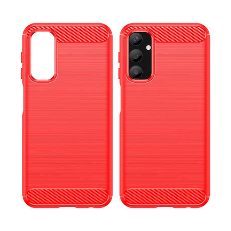 Samsung Galaxy A25 (5G) Brushed Carbon Fiber Flexible Plastic Case - Red