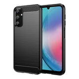 Samsung Galaxy A25 (5G) Brushed Carbon Fiber Flexible Plastic Case - Black