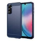 Samsung Galaxy A25 (5G) Brushed Carbon Fiber Flexible Plastic Case - Blue