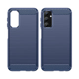 Samsung Galaxy A25 (5G) Brushed Carbon Fiber Flexible Plastic Case - Blue