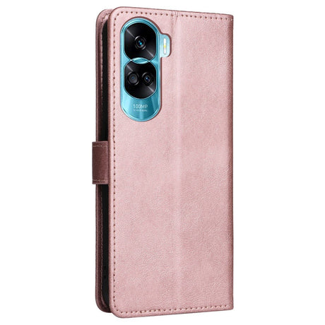 Honor 90 Lite Leather Case with Wallet and Strap - Rose Gold