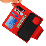 iPhone 15 Pro 2-i-1 PU Leather Flip Case w. Wallet & Magnetic Lock - Red