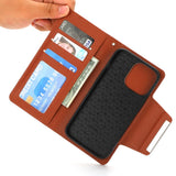 iPhone 15 Pro Max 2-i-1 PU Leather Flip Case w. Wallet & Magnetic Lock - Brown