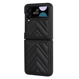 EIDERWOOD Samsung Galaxy Z Flip4 (5G) Faux Leather Case with V-Design - Black