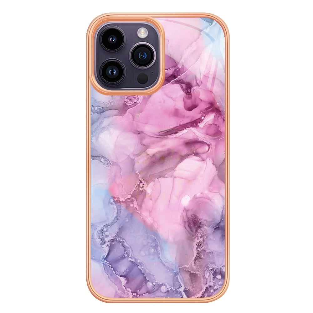 iPhone 15 Pro Hybrid Plastic Case - Rose Marble