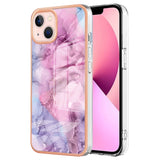 iPhone 15 Plus Hybrid Plastic Case - Purple / Pink Marble