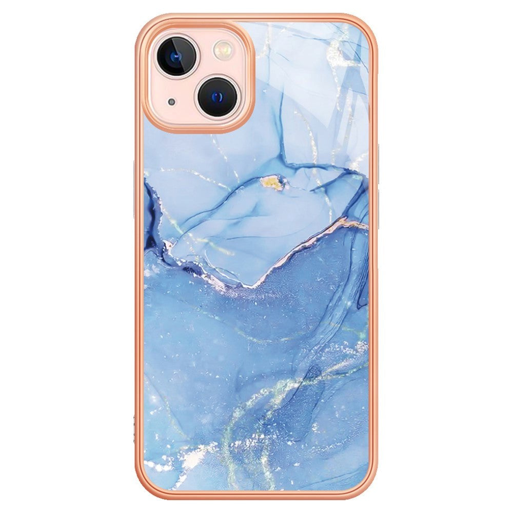 iPhone 15 Plus Hybrid Plastic Case - Light Blue Marble